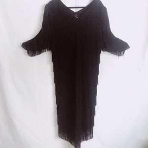 Vintage 1950’s black fringe dress